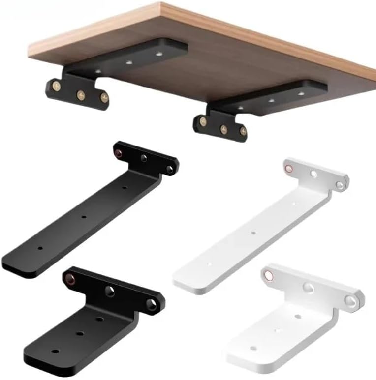 Black Hidden Heavy Load Wall Shelf Support Brackets