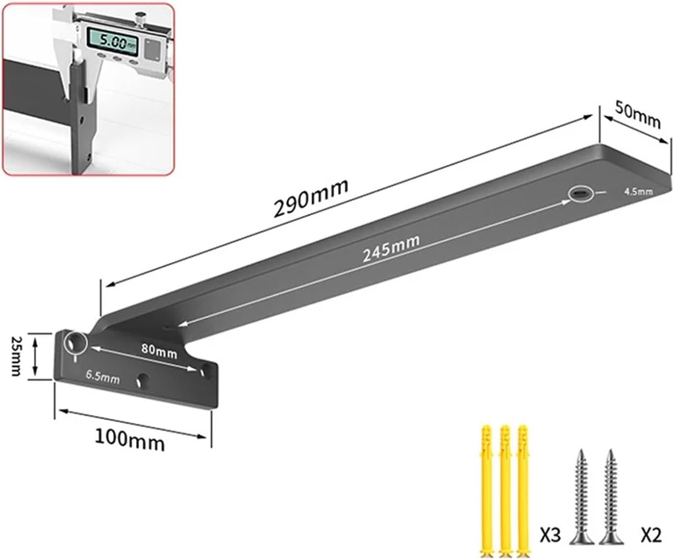 Hidden Thickened Wall Mount Shelf Support Brackets