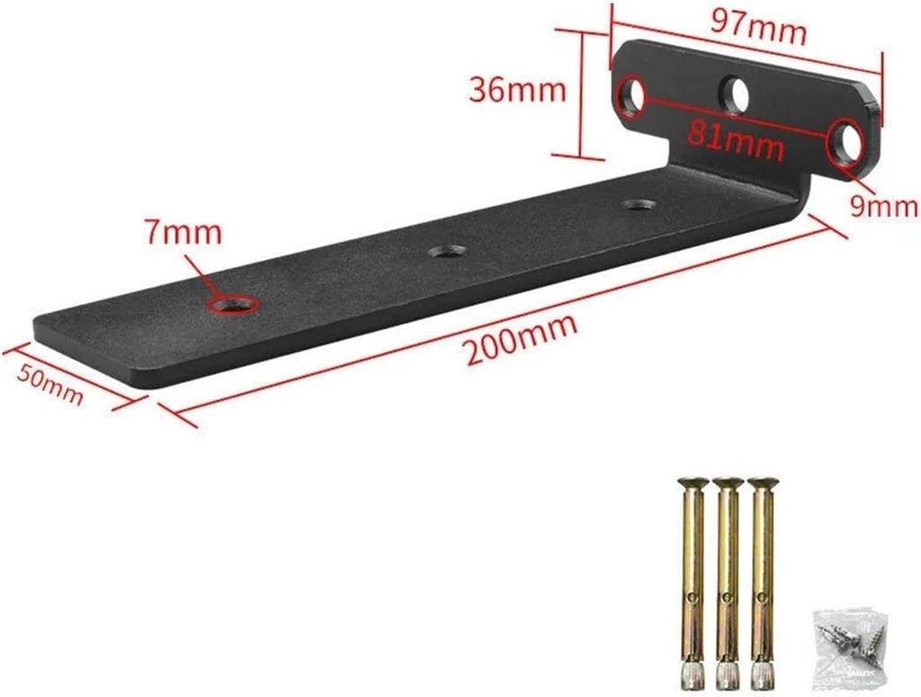 Black Hidden Heavy-Duty Wall Shelf Tripod Brackets