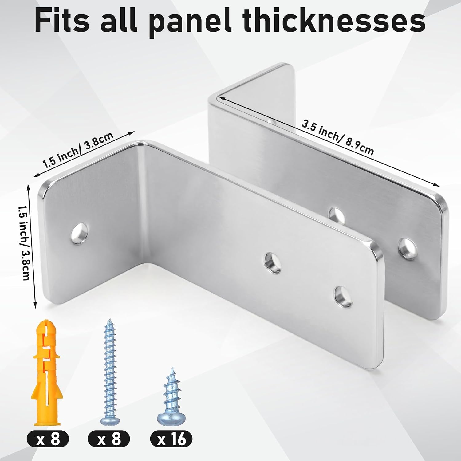 Chrome Urinal Screen L Brackets 4 Set