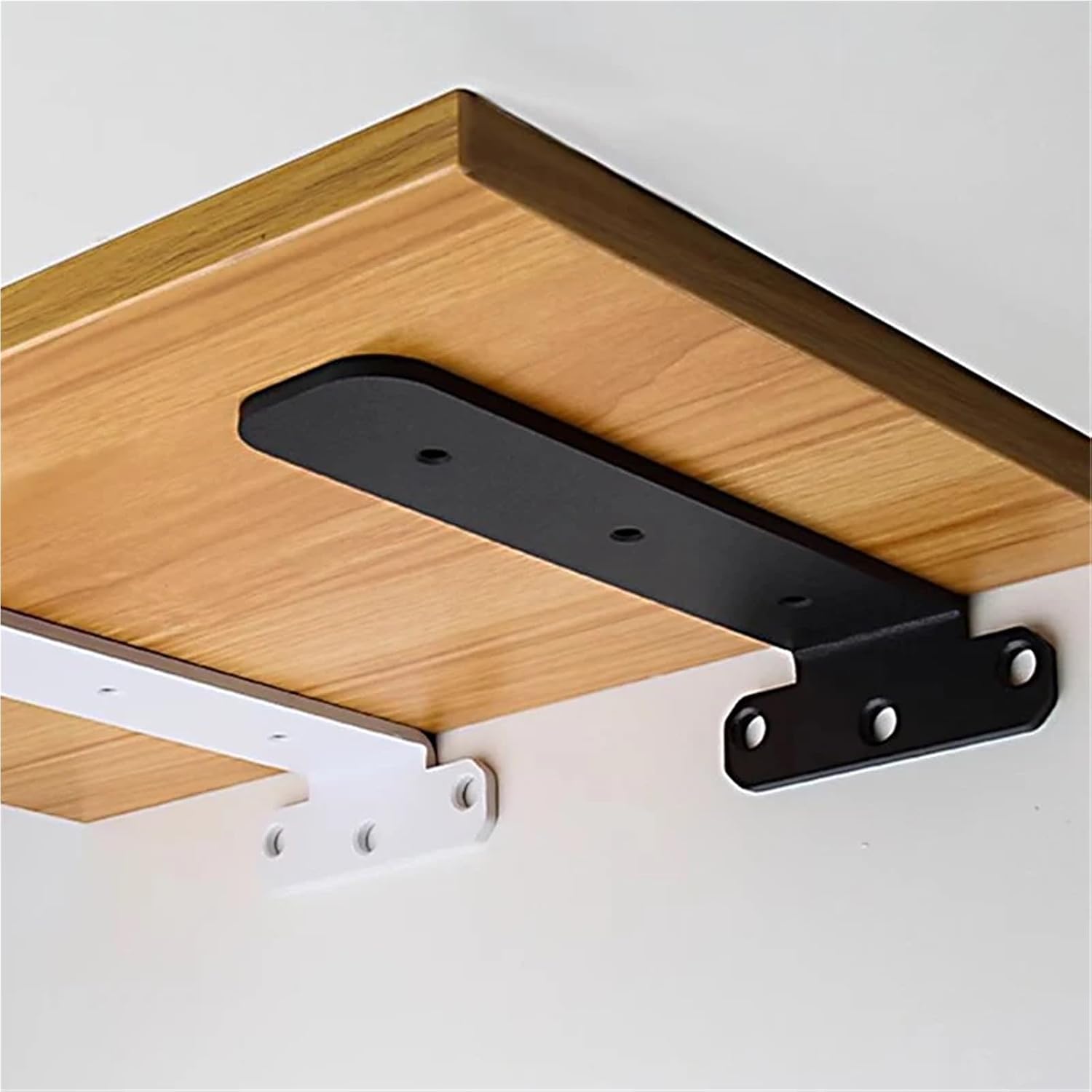 Black Hidden Floating Wall Shelf Support Brackets