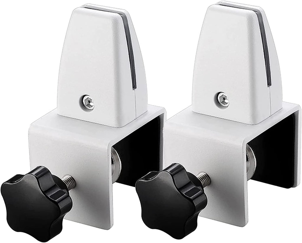 White Alloy Desktop Screen Partition Fixing Clips