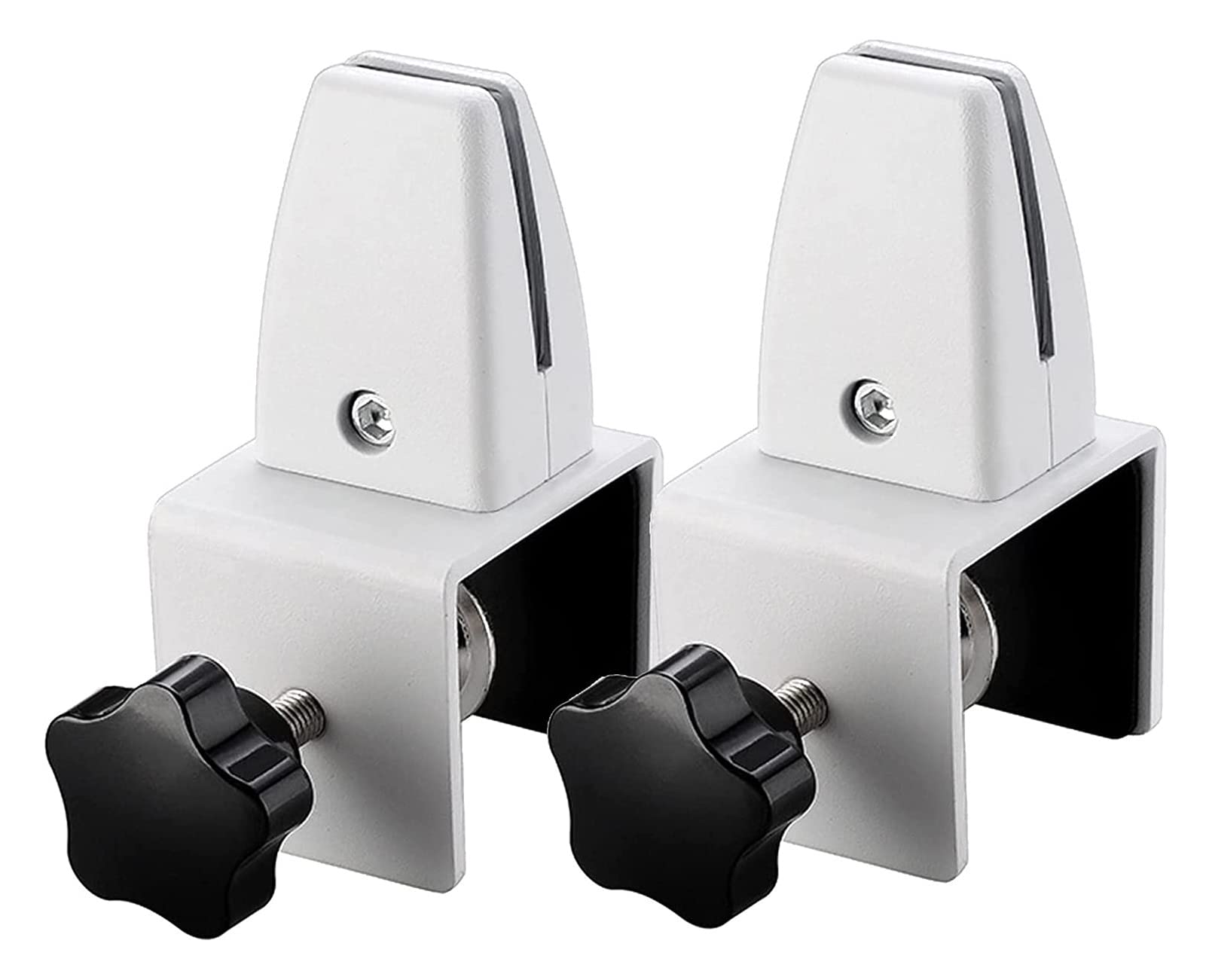 White Alloy Desktop Screen Partition Fixing Clips