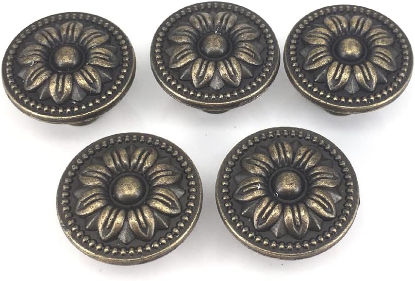 Antique Bronze Round Cabinet Drawer Knobs