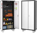 Rolling Lockable Metal Storage Cabinet