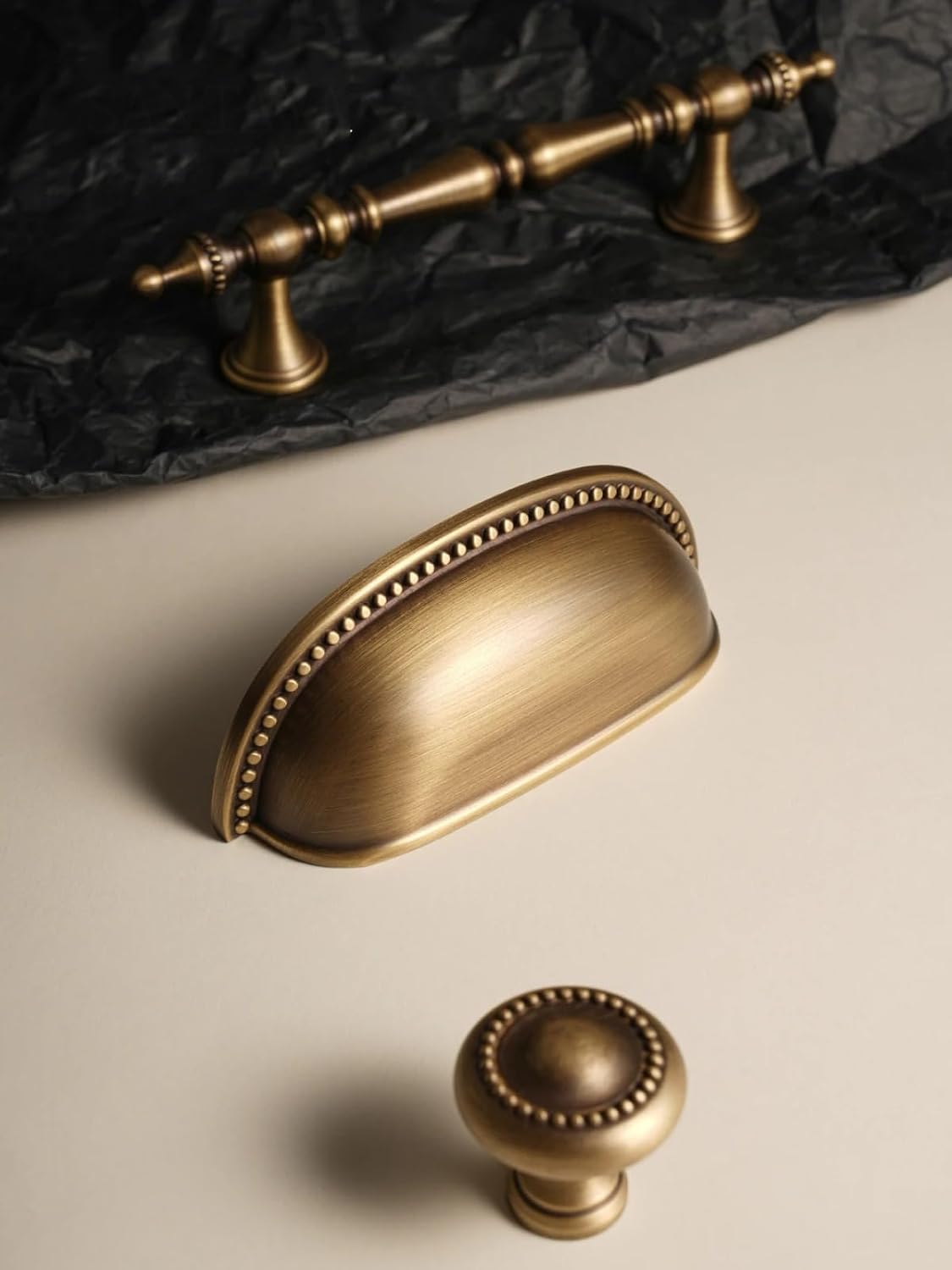 Crown Shape Antique Brass Cabinet Drawer Pulls