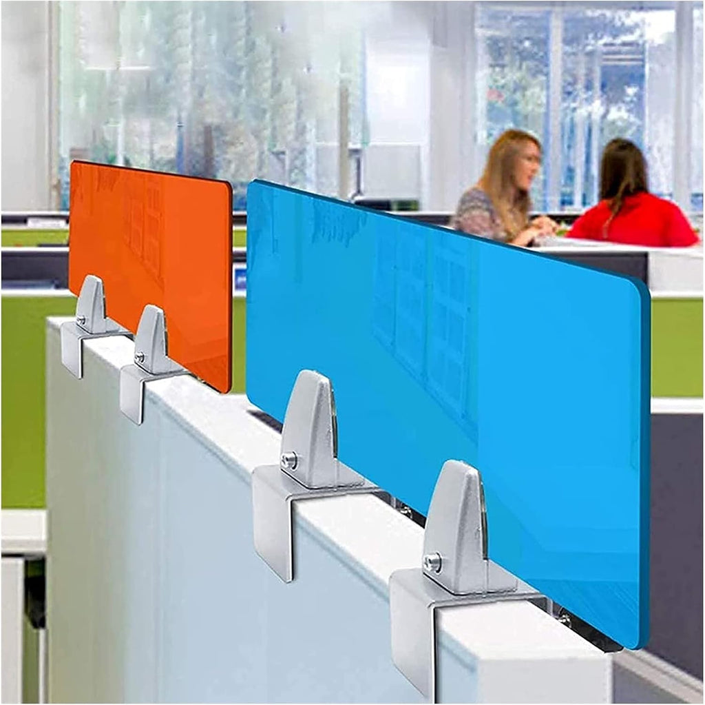 White Alloy Desktop Screen Partition Fixing Clips