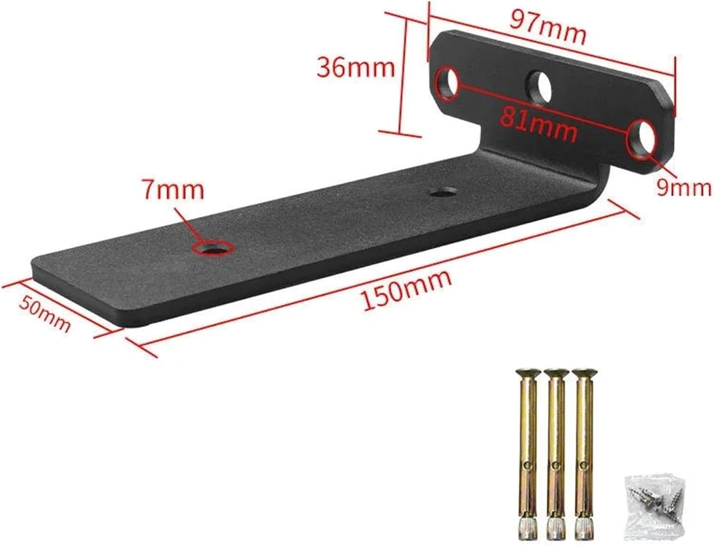 Black Hidden Floating Wall Shelf Support Brackets