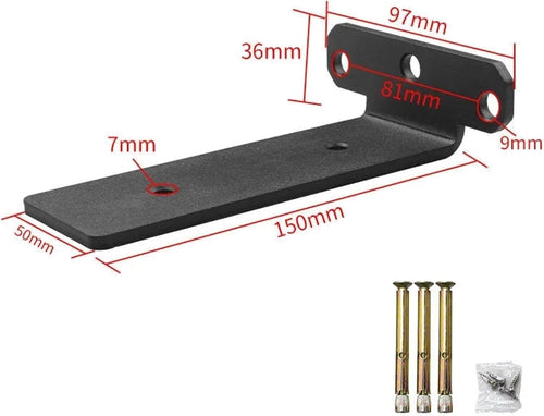 Black Hidden Floating Wall Shelf Support Brackets