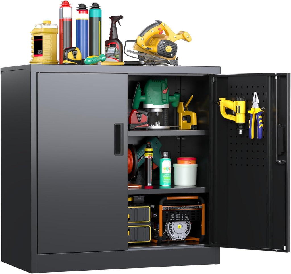 Lockable Pegboard Metal Storage Cabinet