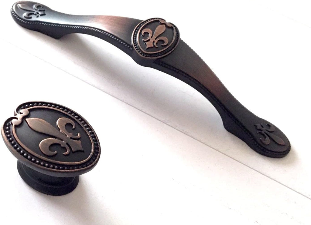 Oil Rubbed Bronze Fleur De Lis Vintage Drawer Pulls