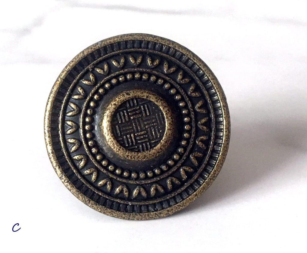 Antique Bronze Vintage Round Drawer Pull Knobs