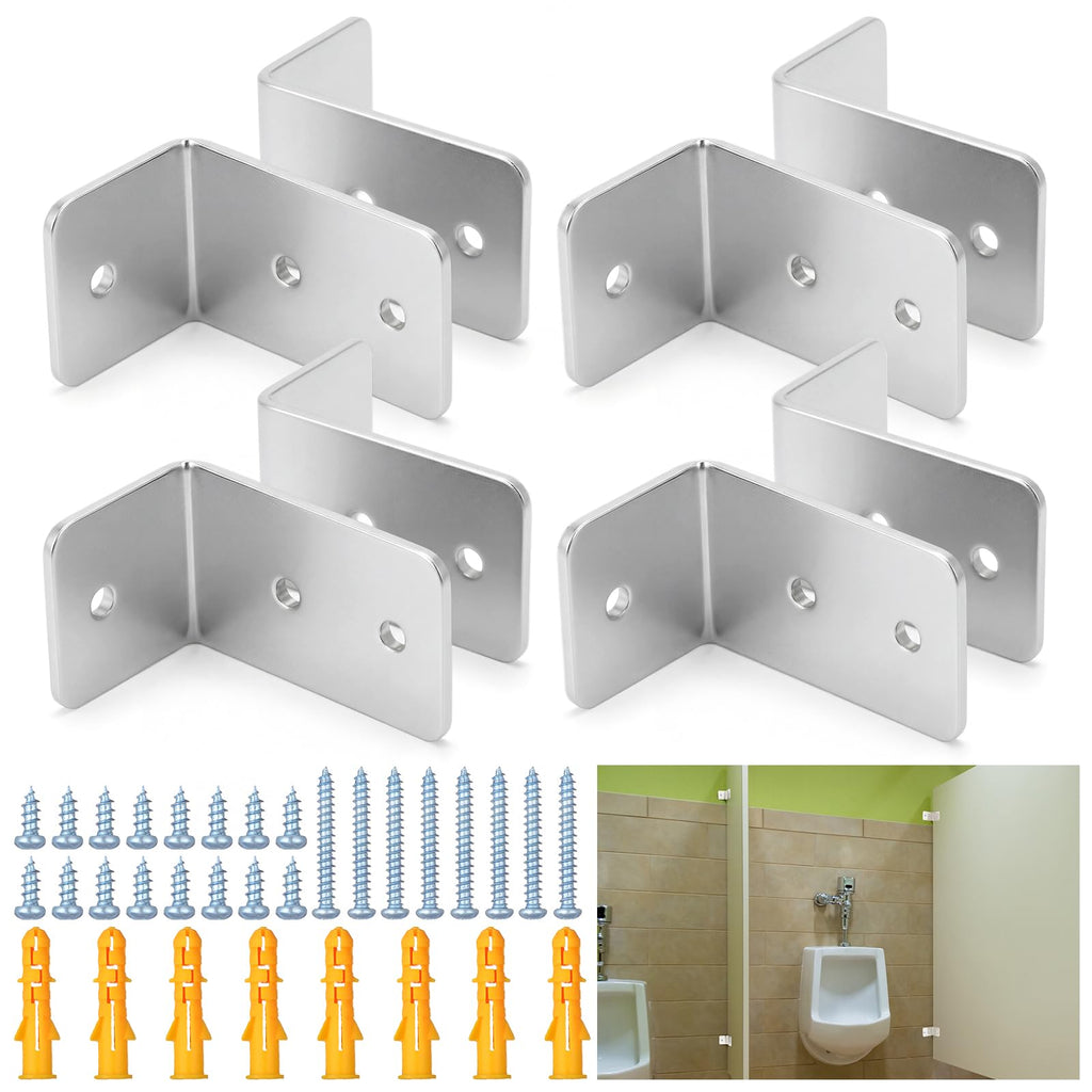 Chrome Urinal Screen L Brackets 4 Set