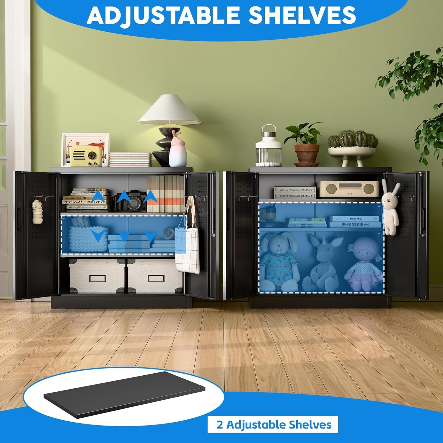 Lockable Pegboard Metal Storage Cabinet