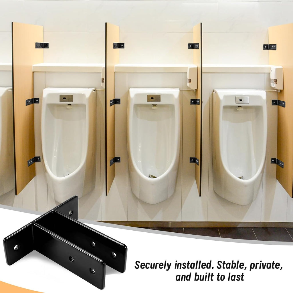 Black Urinal Screen Brackets 4 Pack