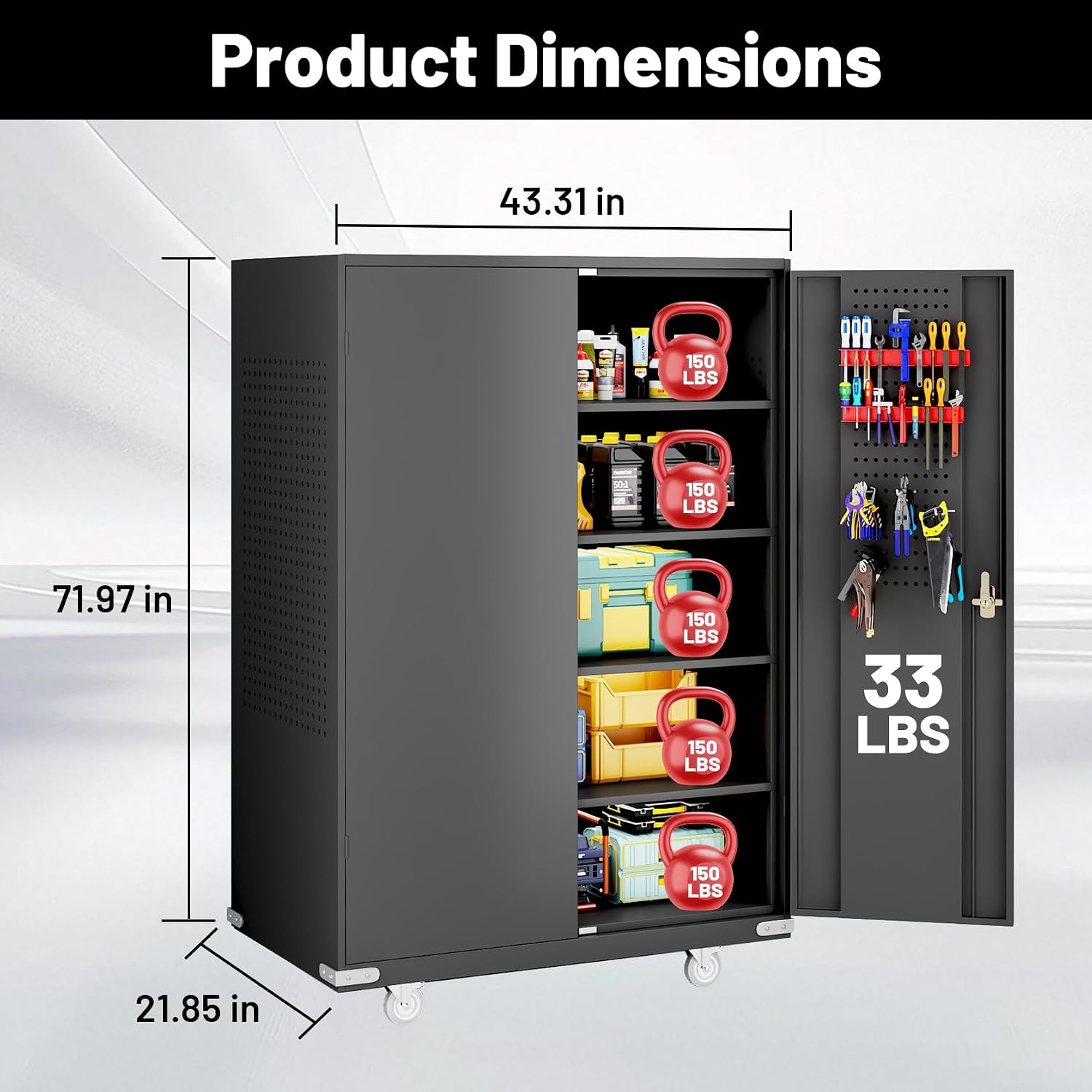 Rolling Metal Garage Storage Cabinet