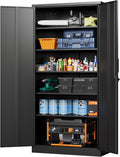 Tall Lockable Metal Garage Cabinet