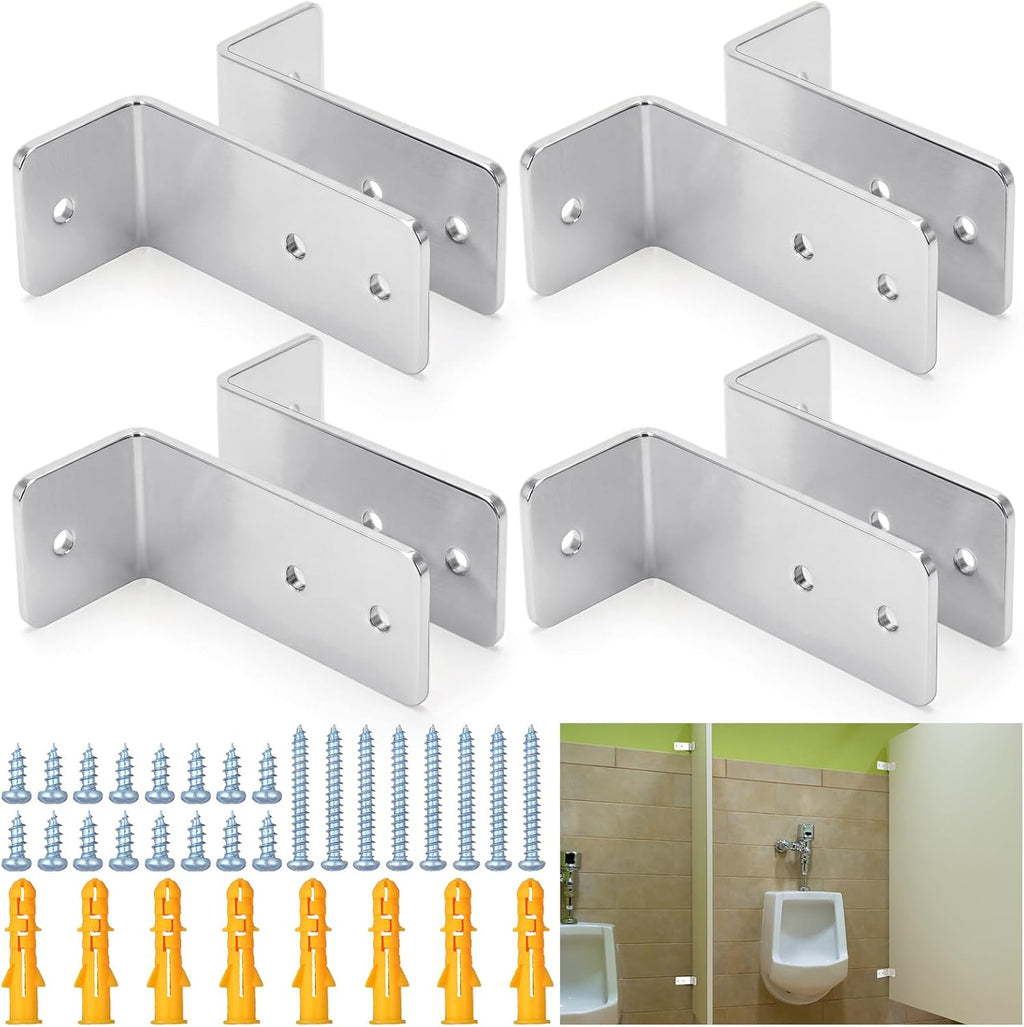 Chrome Urinal Screen L Brackets 4 Set