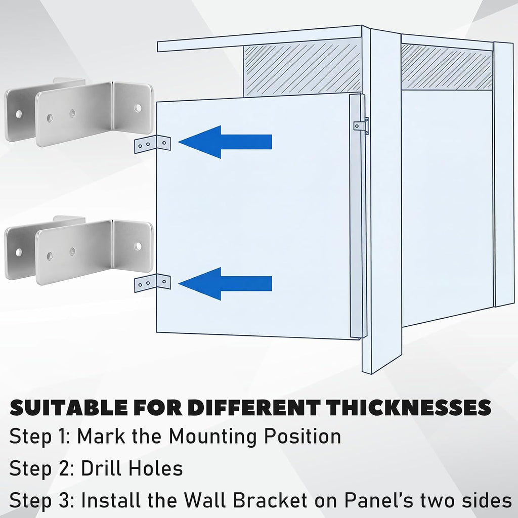 Chrome Urinal Screen L Brackets 4 Set
