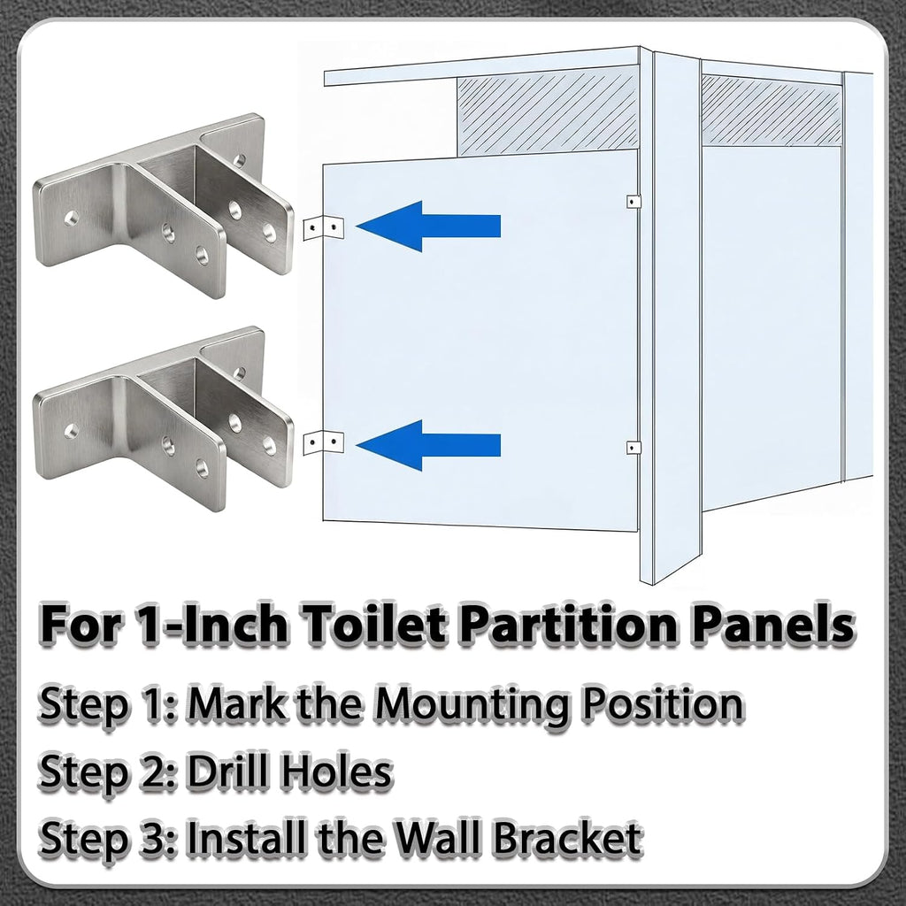 Chrome Urinal Screen Brackets 4 Pack