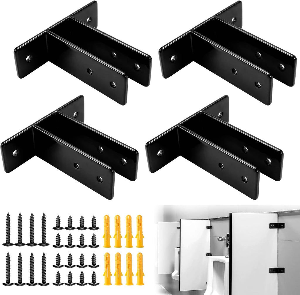 Black Urinal Screen Brackets 4 Pack