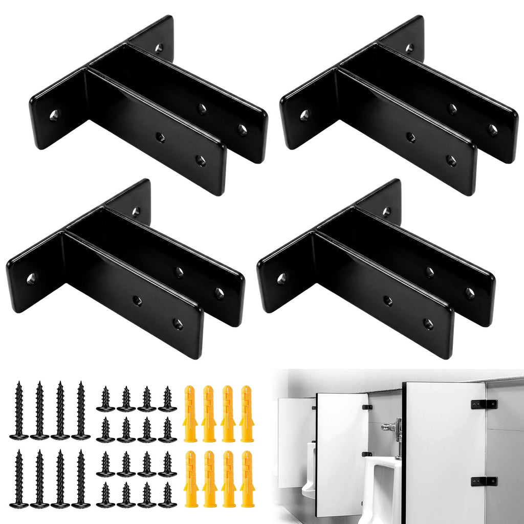 Black Urinal Screen Brackets 4 Pack