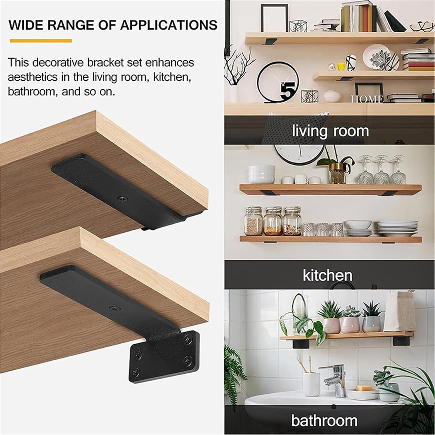 Hidden Thickened Wall Mount Shelf Support Brackets