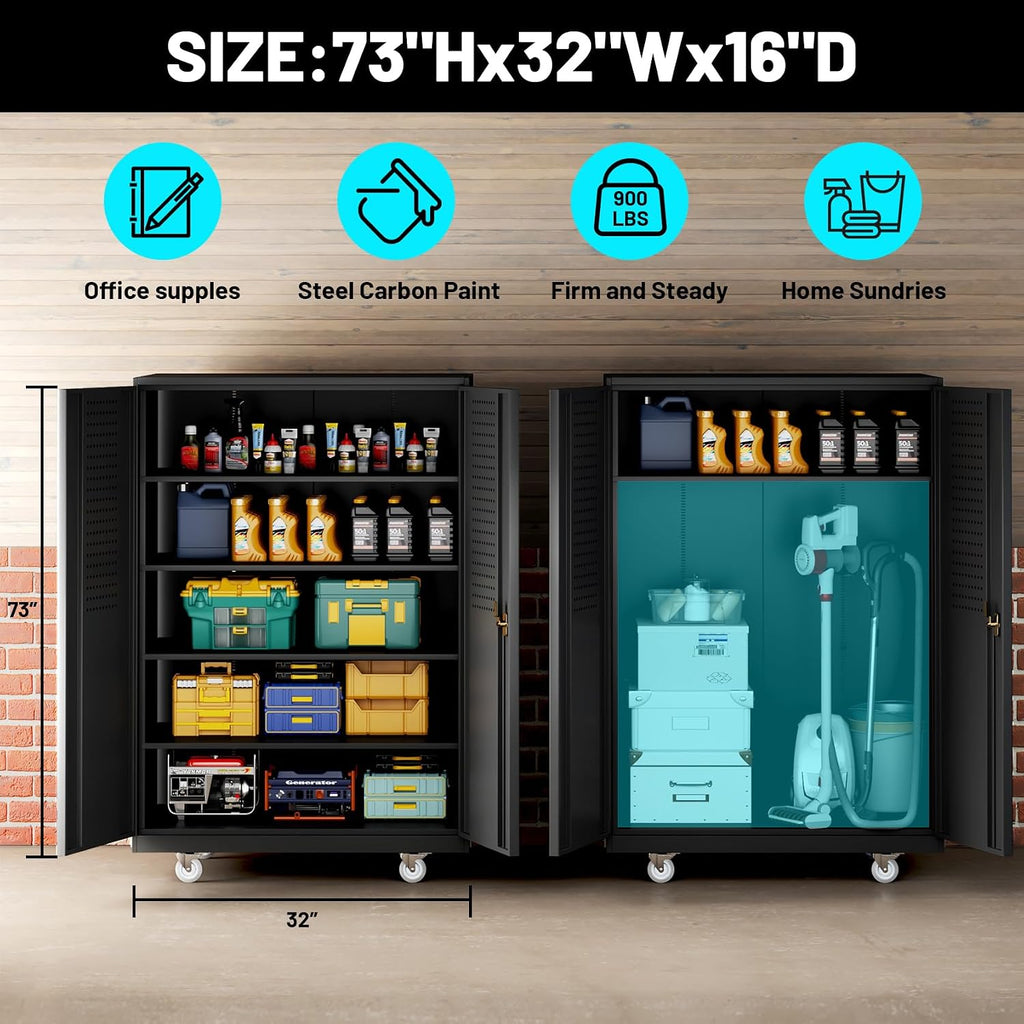 Rolling Metal Garage Storage Cabinet