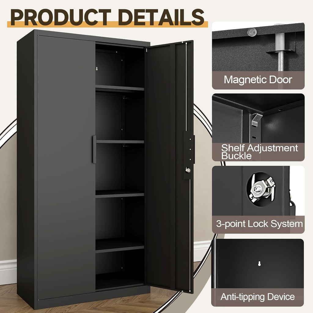 Lockable Metal Garage Storage Cabinet