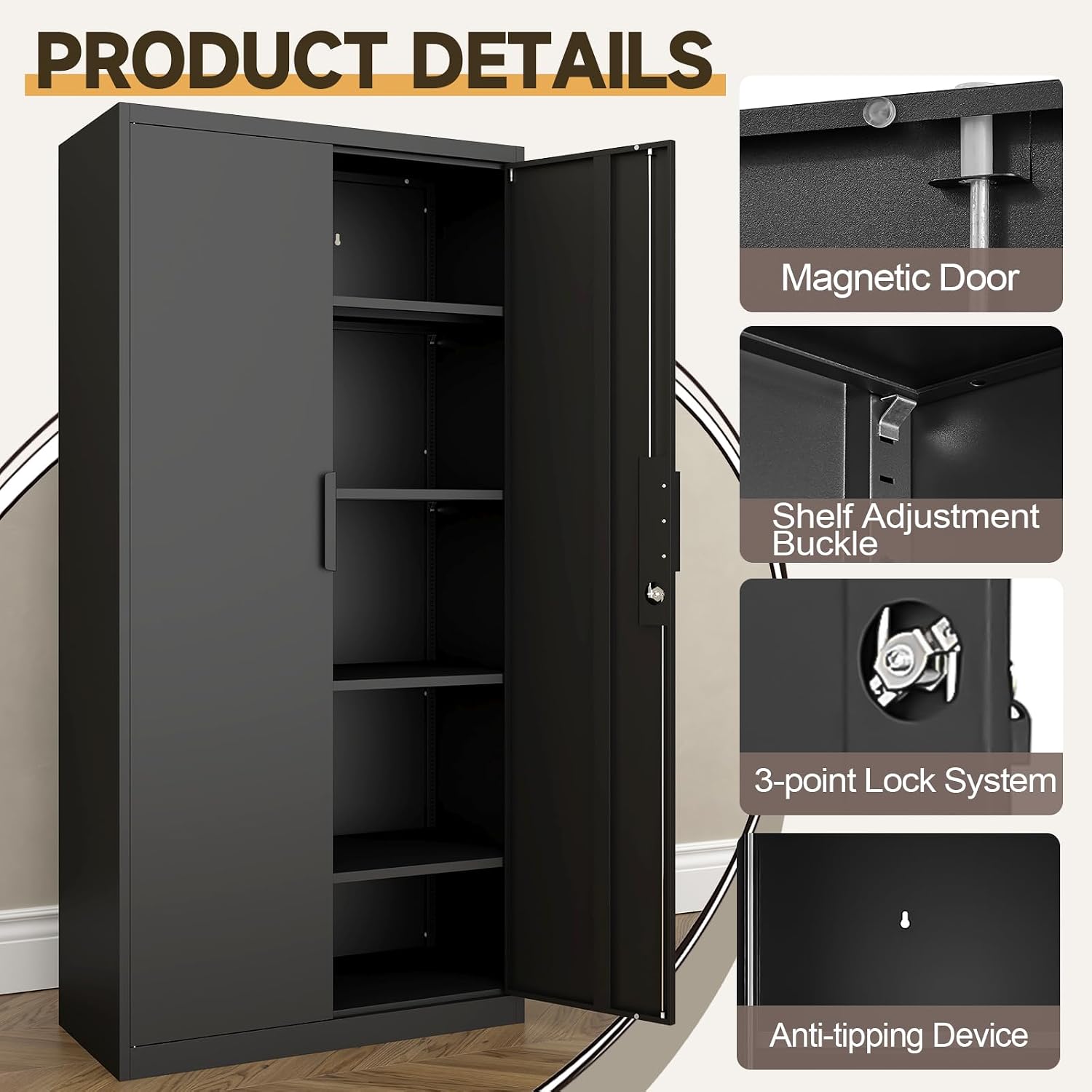 Lockable Metal Garage Storage Cabinet
