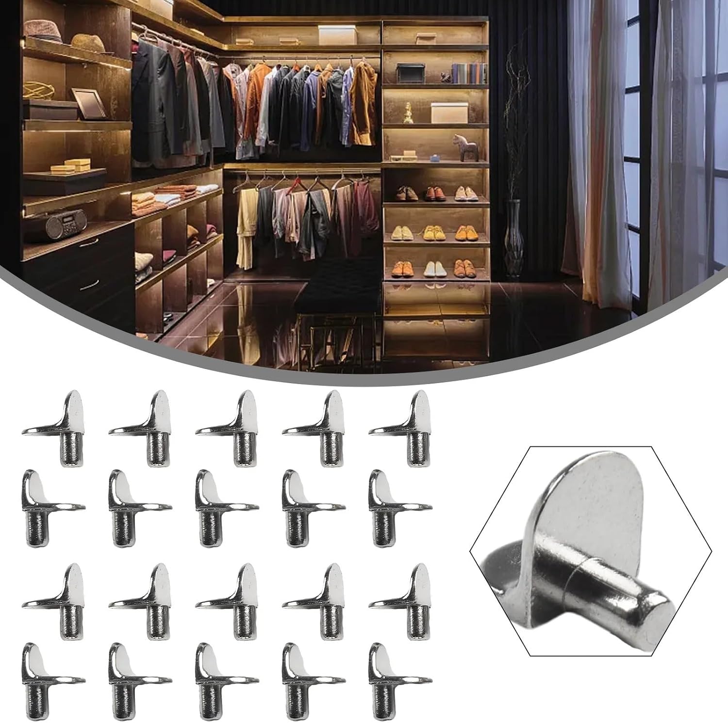 20Pcs Wall Mount Shelf Brackets
