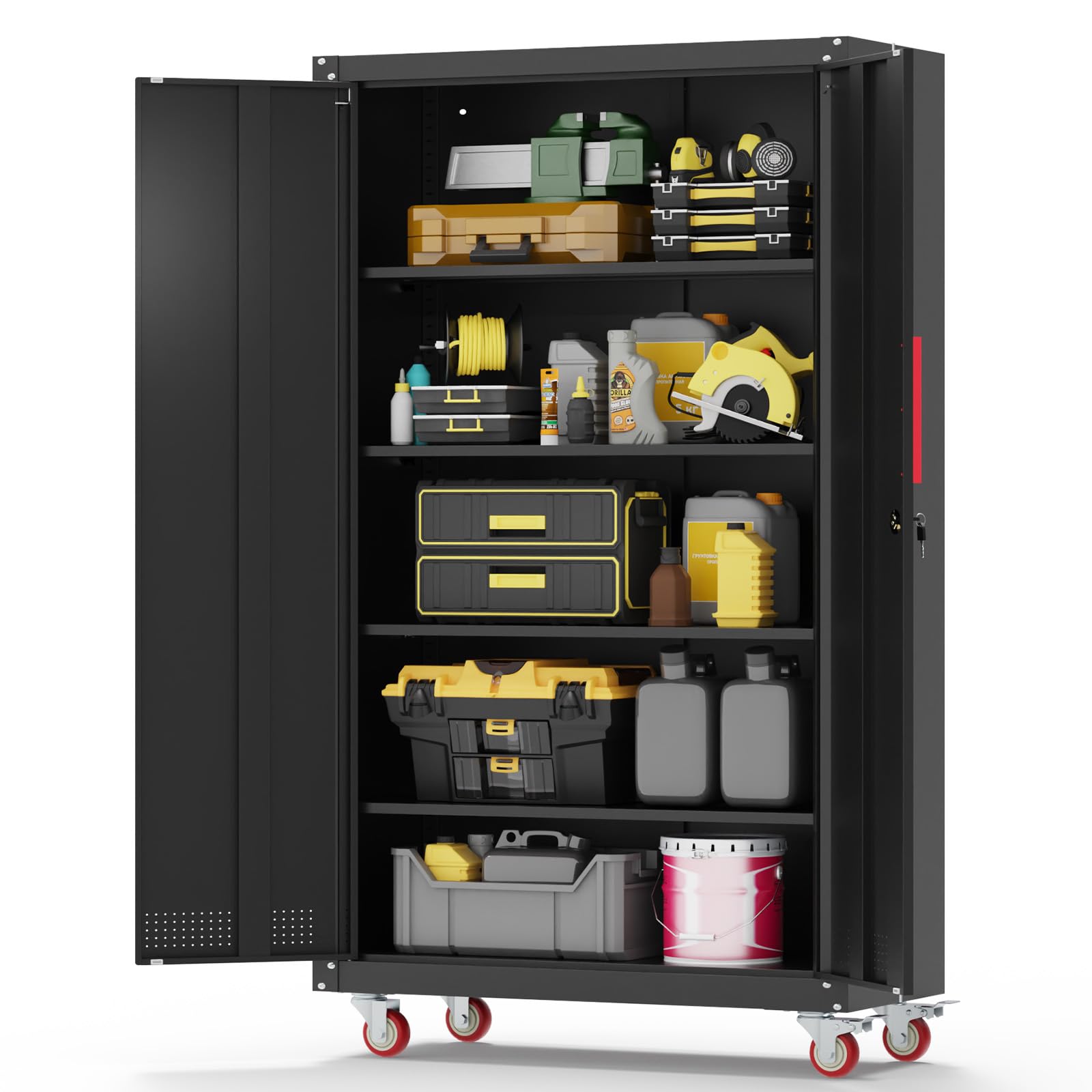 Rolling Lockable Metal Garage Cabinet
