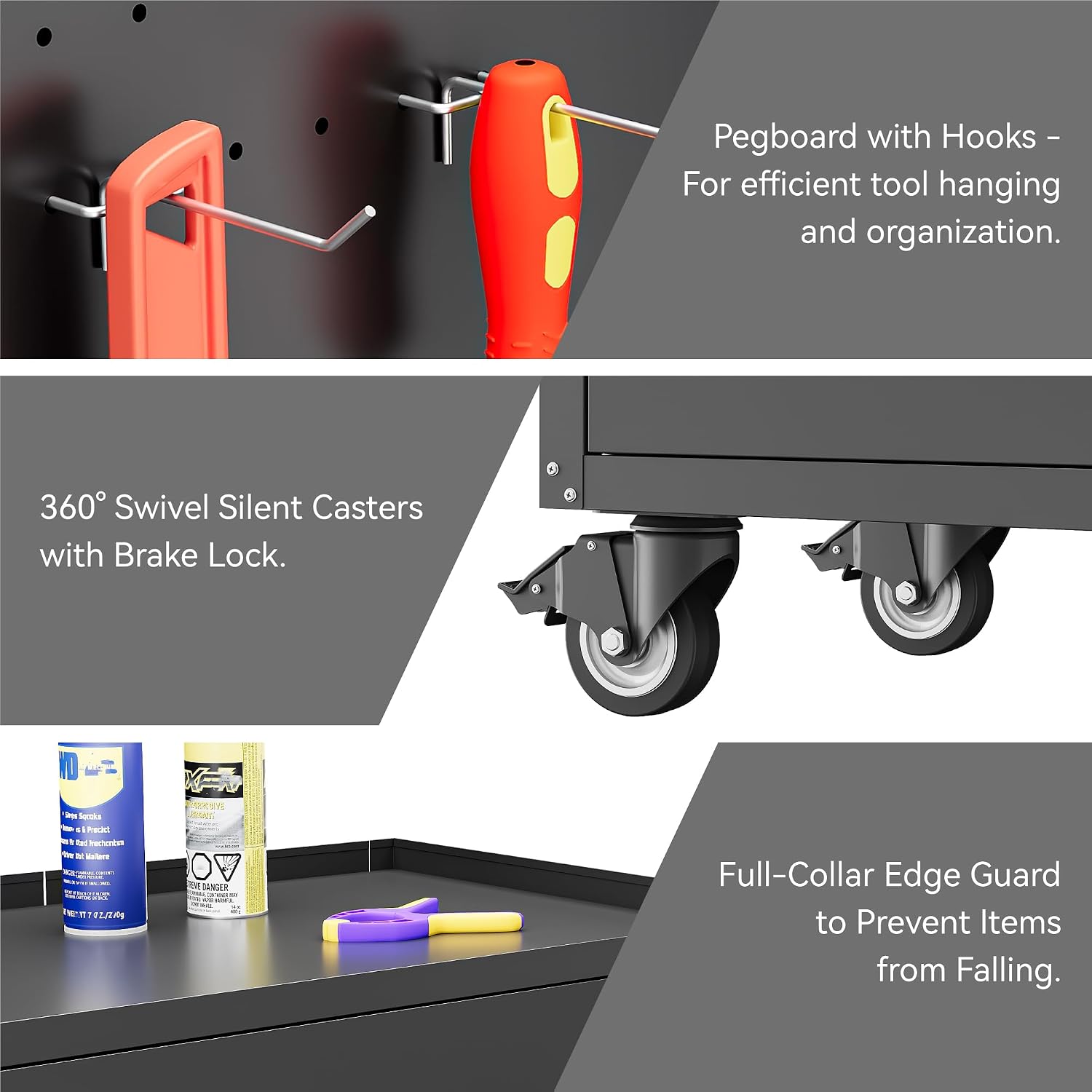 Rolling Lockable Metal Garage Cabinet