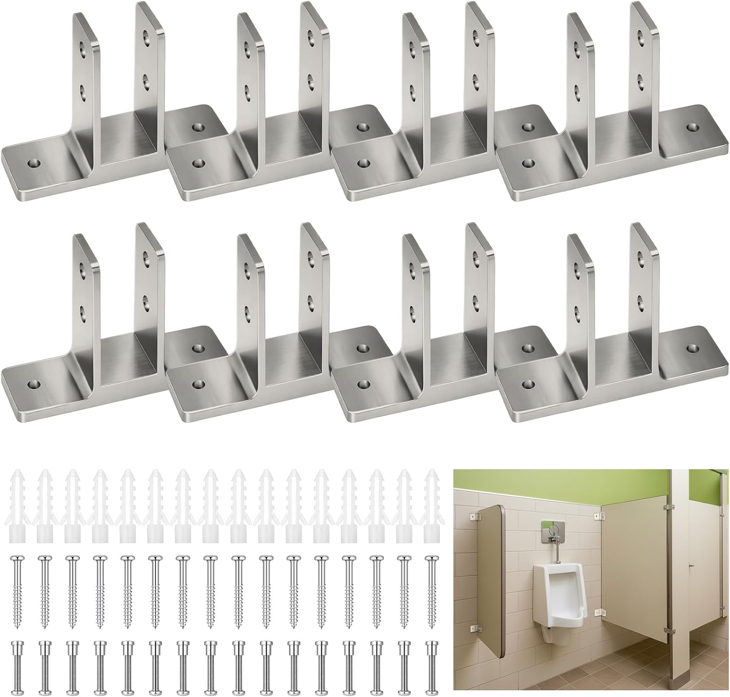 Chrome Urinal Screen Brackets 4 Pack