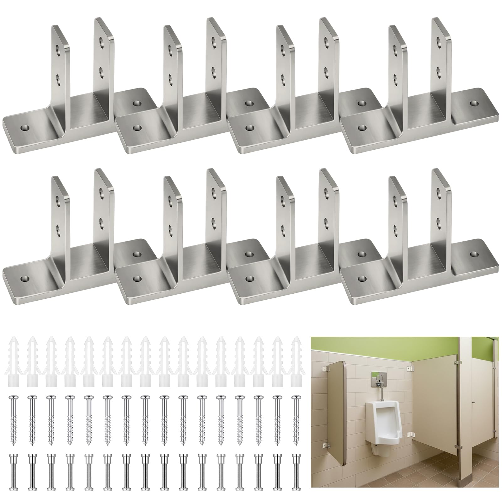 Chrome Urinal Screen Brackets 4 Pack