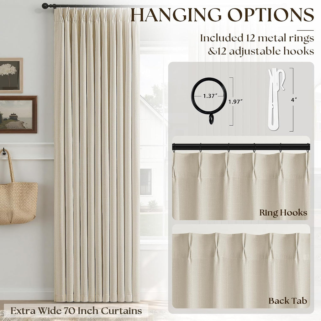 Linen Blackout Sliding Door Curtain
