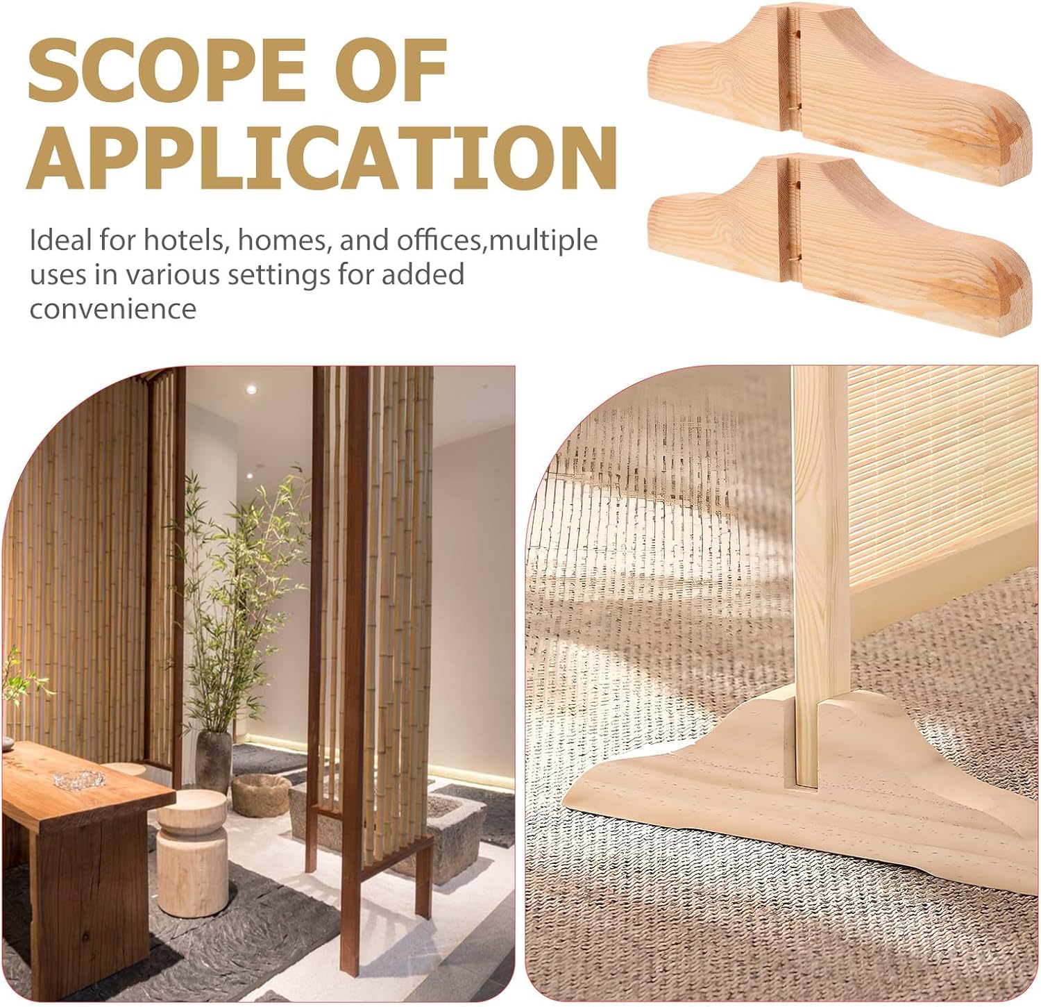 Wooden Room Divider Support Feet