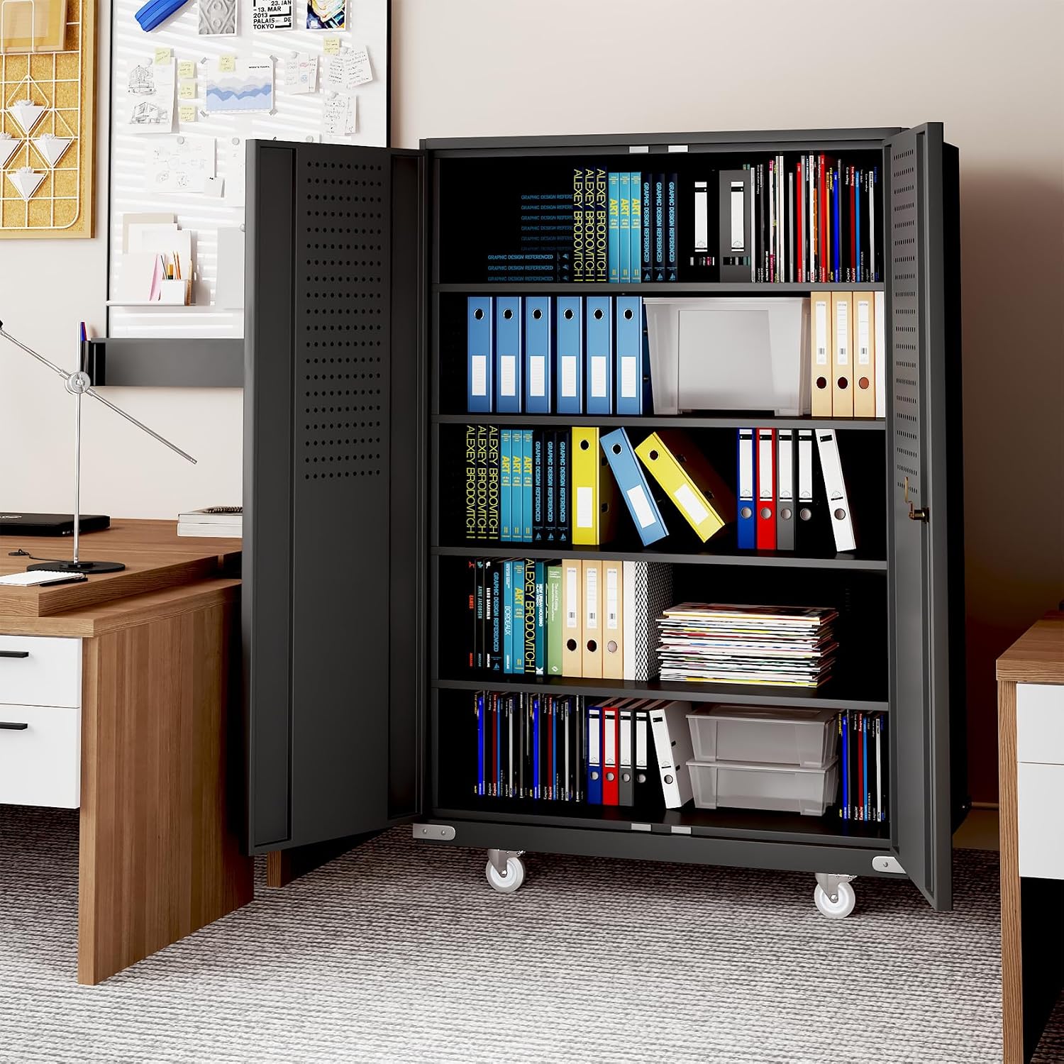 Rolling Metal Garage Storage Cabinet