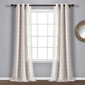 Textured Beige Sheer Window Curtains