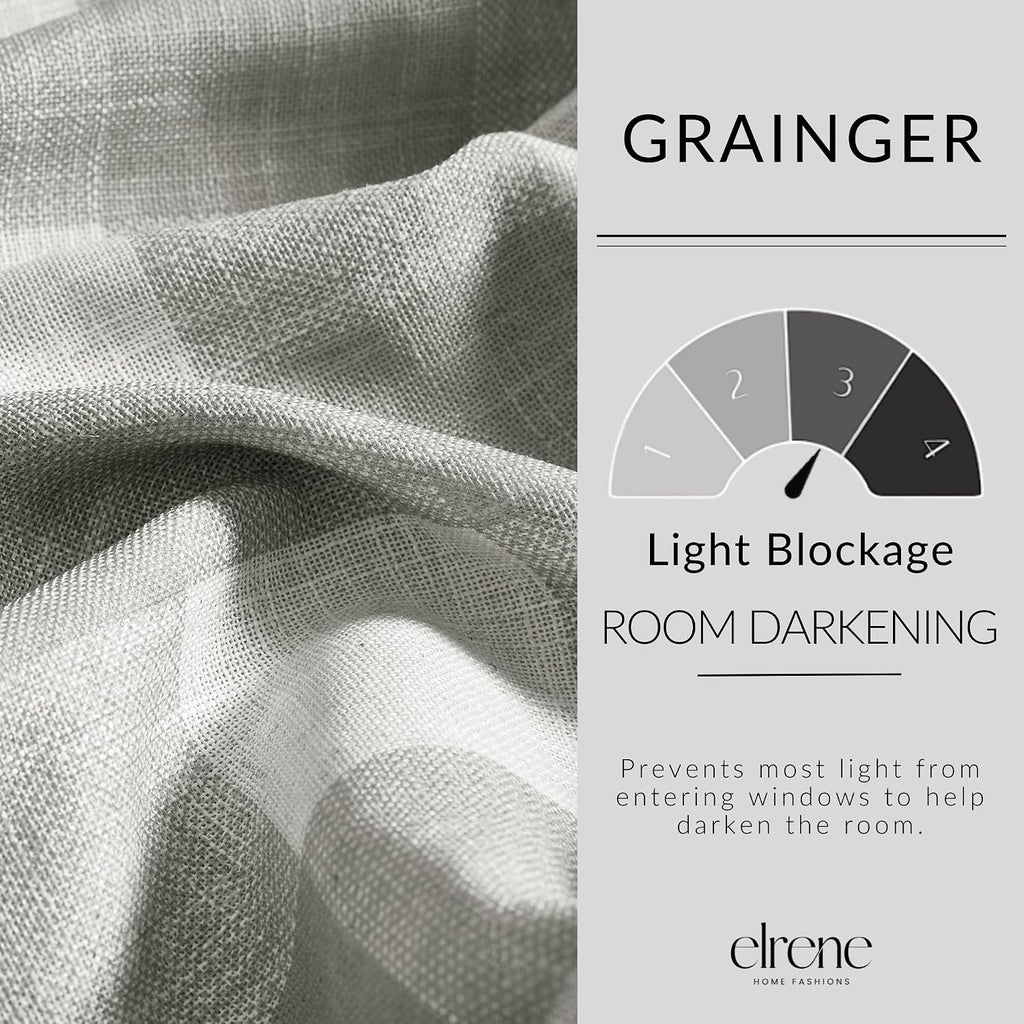 Gray Buffalo Check Room Darkening Curtain