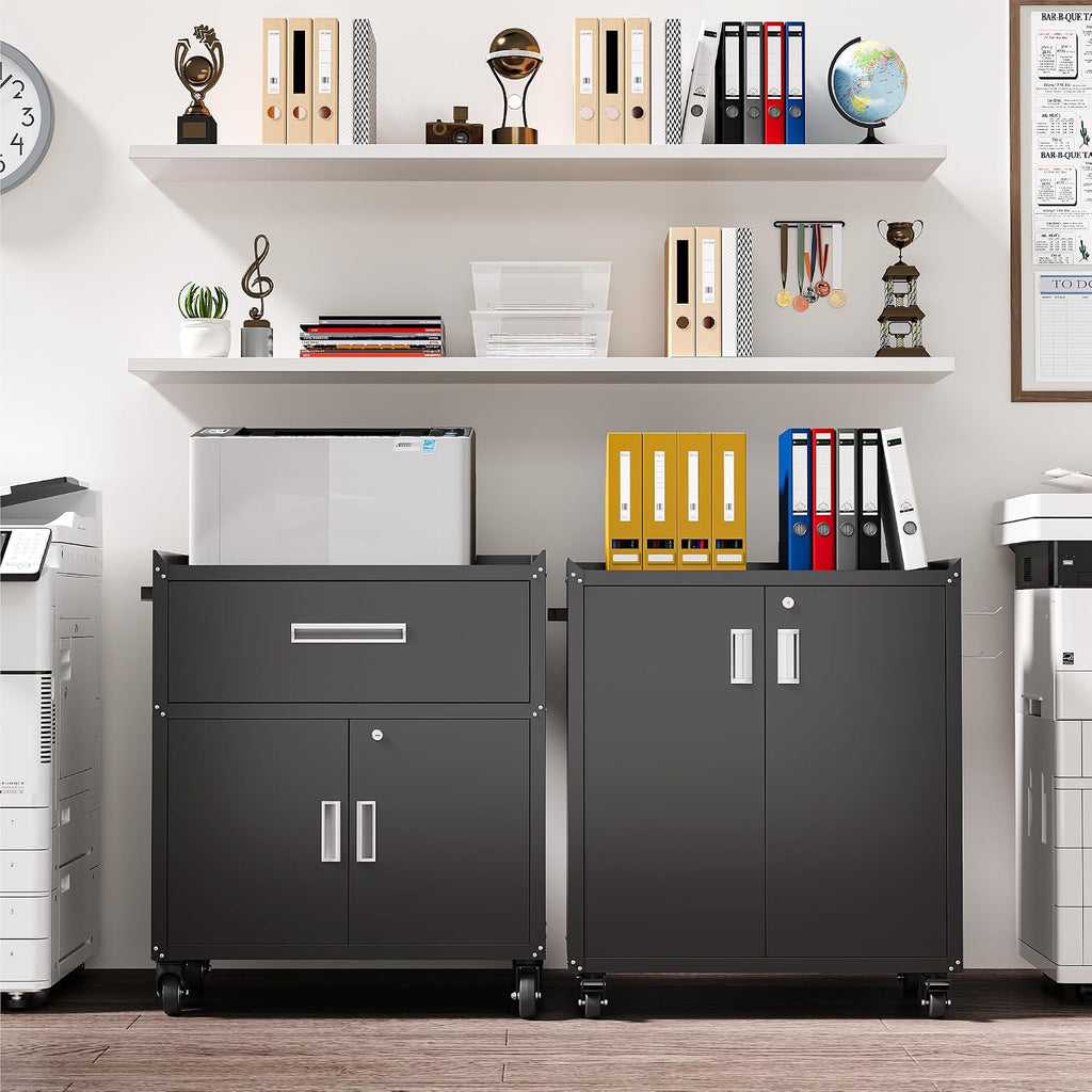 Rolling Lockable Metal Garage Cabinet