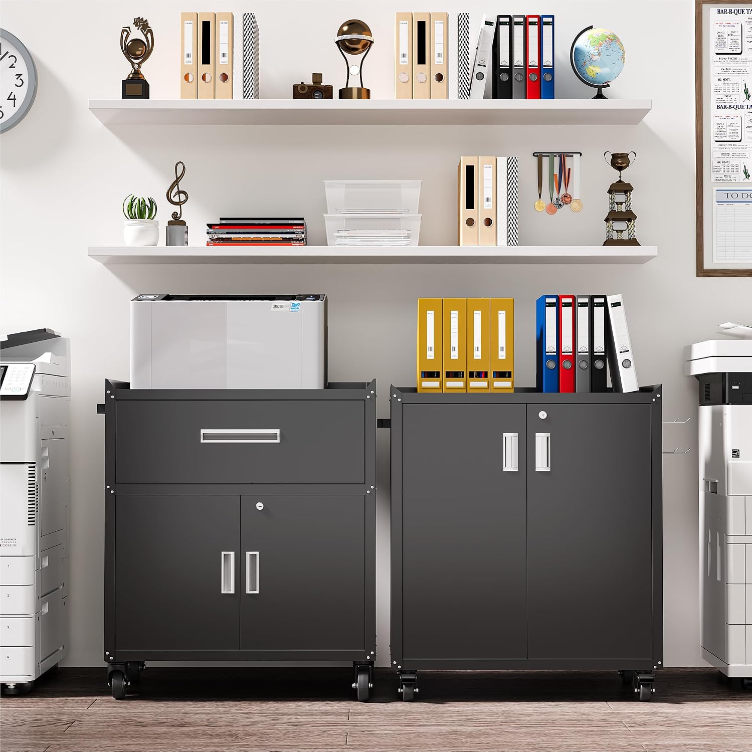 Rolling Lockable Metal Garage Cabinet