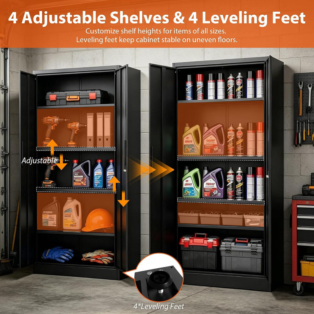 Tall Lockable Metal Storage Cabinet