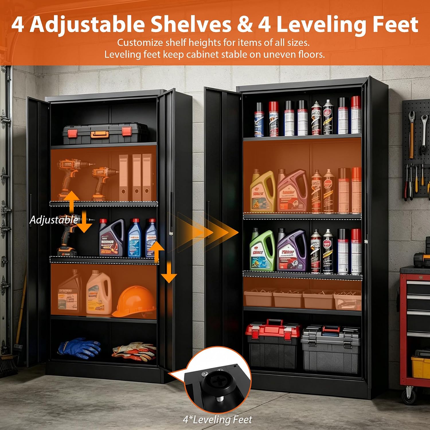 Tall Lockable Metal Storage Cabinet