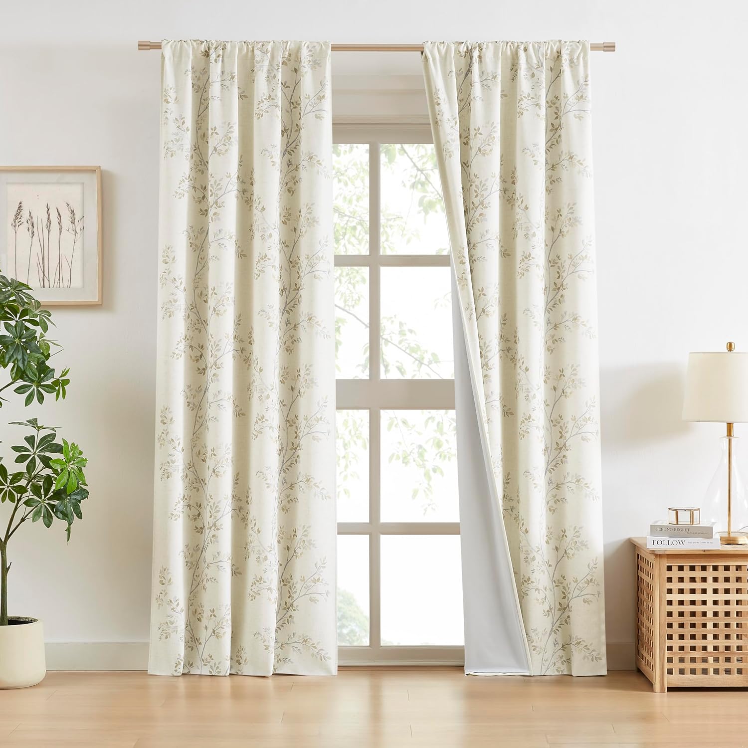 Botanical Blackout Farmhouse Window Curtains