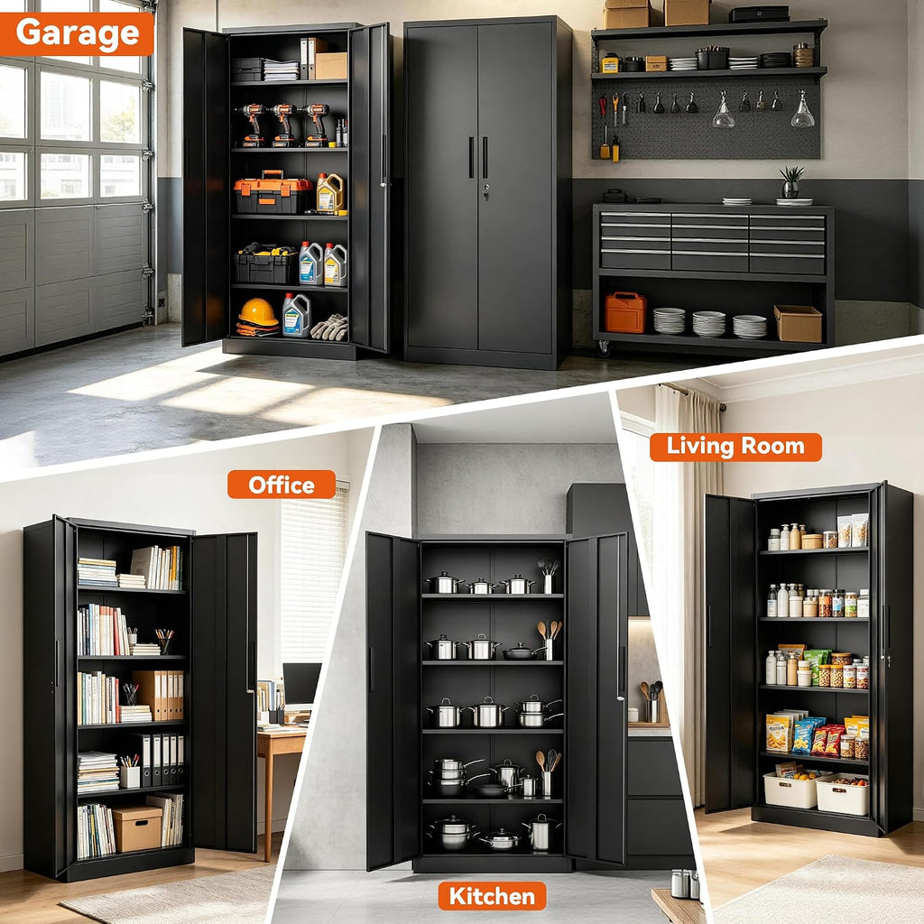 Tall Lockable Metal Storage Cabinet