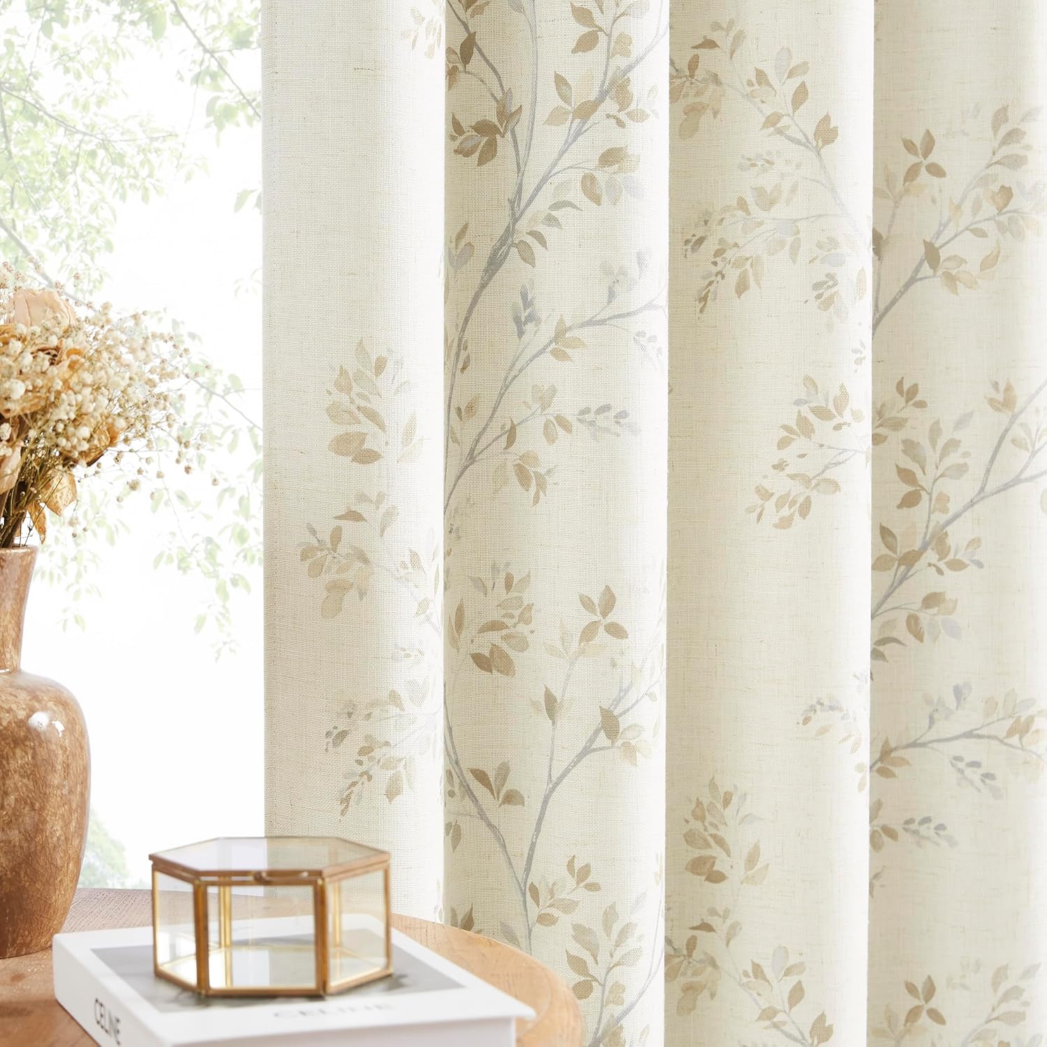 Botanical Blackout Farmhouse Window Curtains