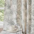 Floral Linen Blackout Window Curtains