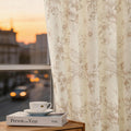 Floral Linen Farmhouse Window Curtains